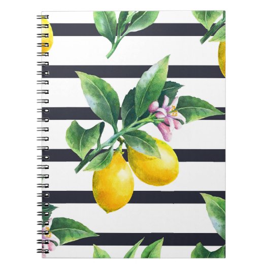 Carnet Branche de citron : lisière d'aquarelle d'agrumes (Devant)