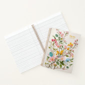 Carnet Branche de fleurs simple en couleurs pastel et crè (Intérieur)