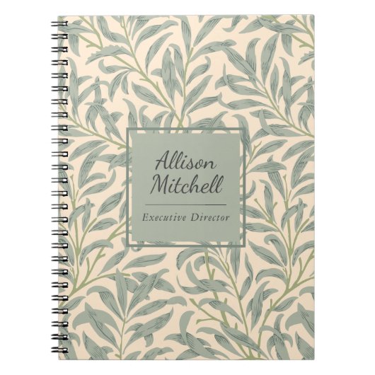 Carnet Branche de saule élégante botanique de William Mor (Devant)