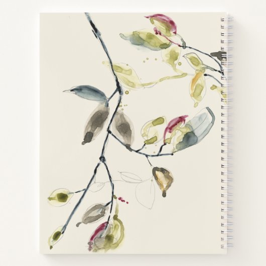 Carnet Branche feuille aquarelle (Dos)
