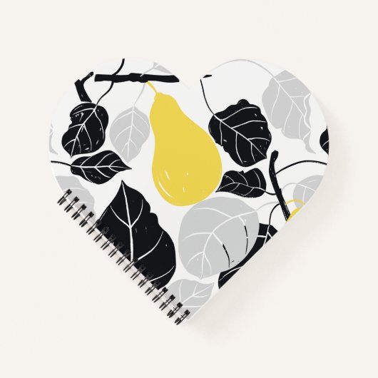 Carnet Branches à poires Jaune Noir (Devant)