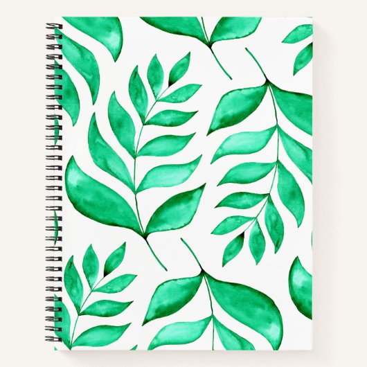 Carnet Branches d'aquarelle simples - vert (Devant)