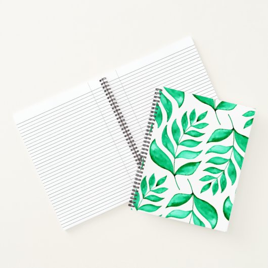 Carnet Branches d'aquarelle simples - vert (Intérieur)