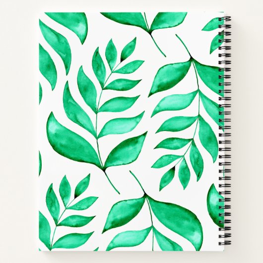 Carnet Branches d'aquarelle simples - vert (Dos)