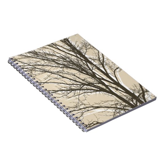 Carnet Branches d'arbre blanc brun crème rustique (Côté Droit)