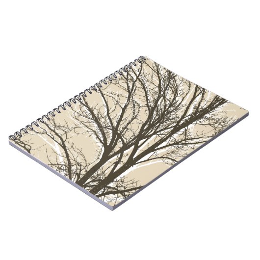 Carnet Branches d'arbre blanc brun crème rustique (Côté gauche)
