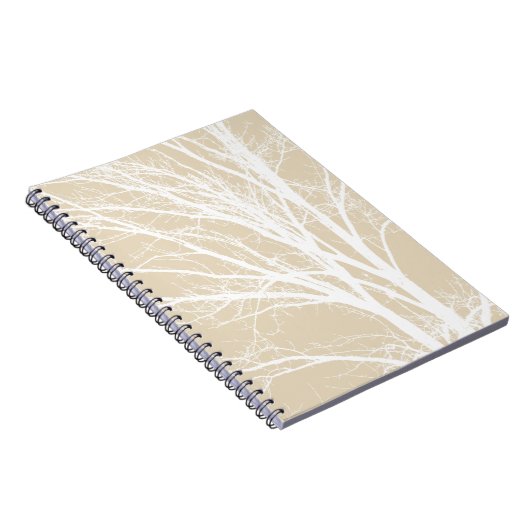 Carnet Branches d'arbre blanc crème rustique (Côté Droit)