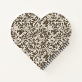 Carnet Branches de chêne et feuilles, motif damassé en br (Dos)