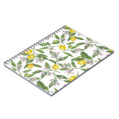 Carnet Branches de citron avec fleurs et fruits sur blanc (Côté gauche)