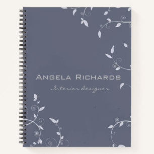 Carnet Branches de feuilles frisées bleues