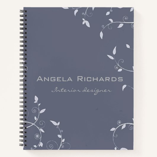 Carnet Branches de feuilles frisées bleues (Devant)