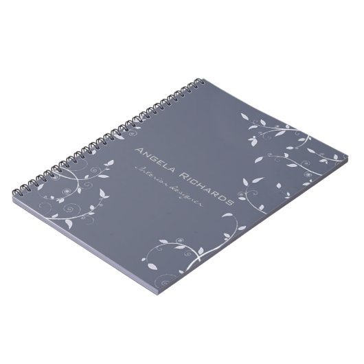 Carnet Branches de feuilles frisées bleues (Côté gauche)