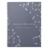Carnet Branches de feuilles frisées bleues (Devant)