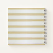 Carnet Branches de fille moderne or rayé, branche d'olive (Dos)