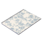 Carnet Branches de fleurs de cerisier en bleu et blanc ca (Côté gauche)