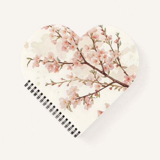 Carnet Branches de fleurs de cerisier rose pâle (Devant)