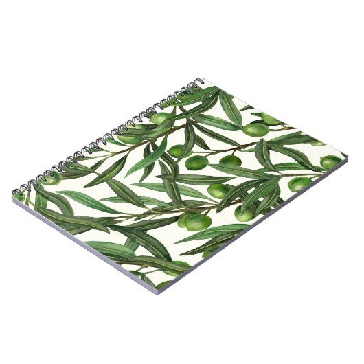 Carnet Branches d'olive sur blanc (Côté gauche)