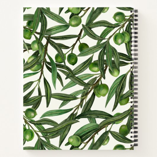 Carnet Branches d'olive sur blanc (Dos)