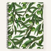 Carnet Branches d'olive sur blanc (Devant)