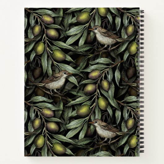 Carnet Branches d'olivier et Parulines (Dos)