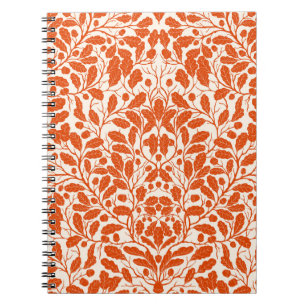 Carnet Branches et feuilles de chêne, motif damassé dans