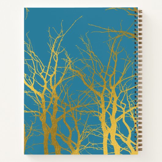 Carnet Branches Gold Tree Motif Monogramme bleu (Dos)
