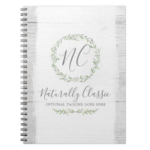 Carnet Branches rustiques en bois et feuilles botaniques 