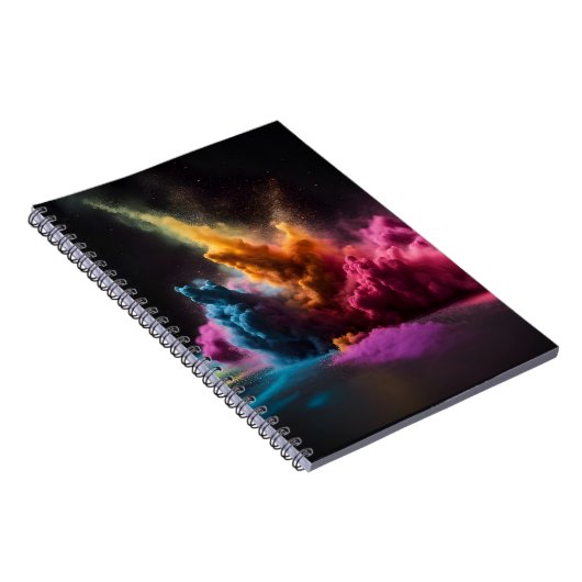 Carnet Bras en poudre arc-en-ciel sur noir (Côté Droit)