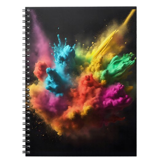 Carnet Bras en poudre arc-en-ciel sur noir (Devant)