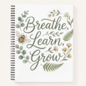 Carnet Breathe Learn Grow Mindfulness for mindful living (Devant)
