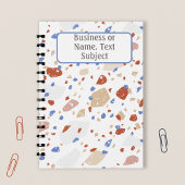 Carnet Brick Red Blue & Tan Marble Chips Terrazzo Pattern