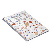 Carnet Brick Red Blue & Tan Marble Chips Terrazzo Pattern (Côté Droit)