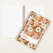 Carnet Bridesmaid Boho Orange and Peach Floral Pattern (À l'intérieur)