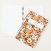 Carnet Bridesmaid Boho Orange and Peach Floral Pattern (À l'intérieur)