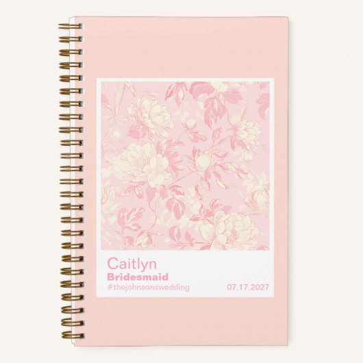 Carnet Bridesmaid Soft Peach Floral Pattern Swatch (Recto)