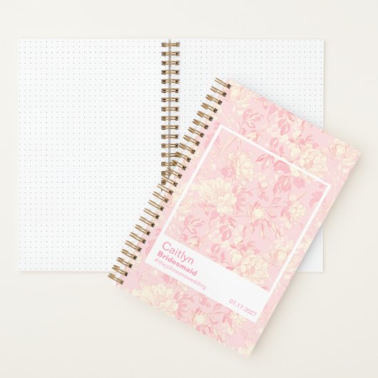 Carnet Bridesmaid Soft Peach Floral Pattern Swatch (À l'intérieur)