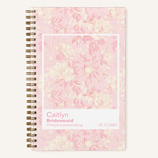 Carnet Bridesmaid Soft Peach Floral Pattern Swatch (Recto)