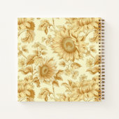 Carnet Bridesmaid Yellow Sunflower Floral Square Notebook (Dos)