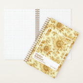 Carnet Bridesmaid Yellow Sunflowers Floral Pattern (À l'intérieur)