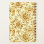 Carnet Bridesmaid Yellow Sunflowers Floral Pattern (Verso)