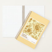 Carnet Bridesmaid Yellow Sunflowers Floral Pattern Swatch (À l'intérieur)