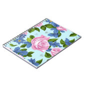 Carnet Bridgerton Inspirée Lys bleu rose roses Floral (Côté gauche)