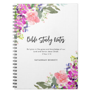 Carnet Bright Blooms aquarelle Florale étude de la Bible