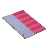 Carnet Bright Cheerful pink and ice blue striped design (Côté Droit)