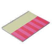 Carnet Bright Cheerful pink and sage green striped design (Côté gauche)