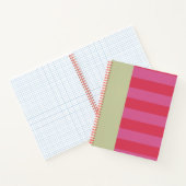 Carnet Bright Cheerful pink and sage green striped design (Intérieur)