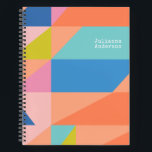 Carnet Bright Colorful Geometric Shapes<br><div class="desc">Bright Colorful Geometric Shapes Personalized Nom Notebook</div>