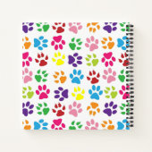 Carnet Bright Colorful Paw Prints Pattern (Dos)