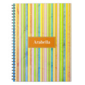Carnet Bright Colour Grunge Stripes Monogramme (Devant)