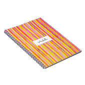 Carnet Bright Colour Grunge Stripes Personnalisé (Côté Droit)